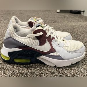 Nike white and purple Air Max Excee shoes size 8